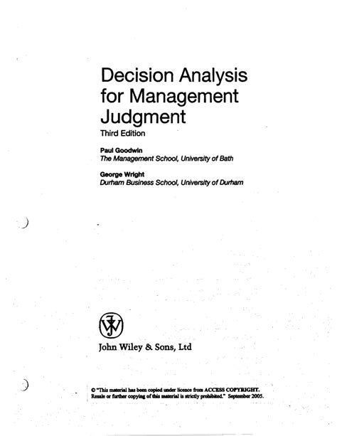 decision analysis for management judgment second edition Kindle Editon